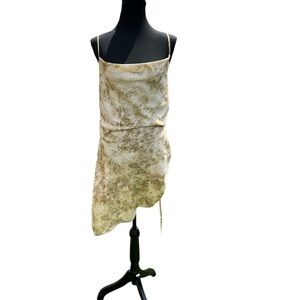 Women’s Garage Cream and Gold Asymmetrical Summer Dress Size P/S
